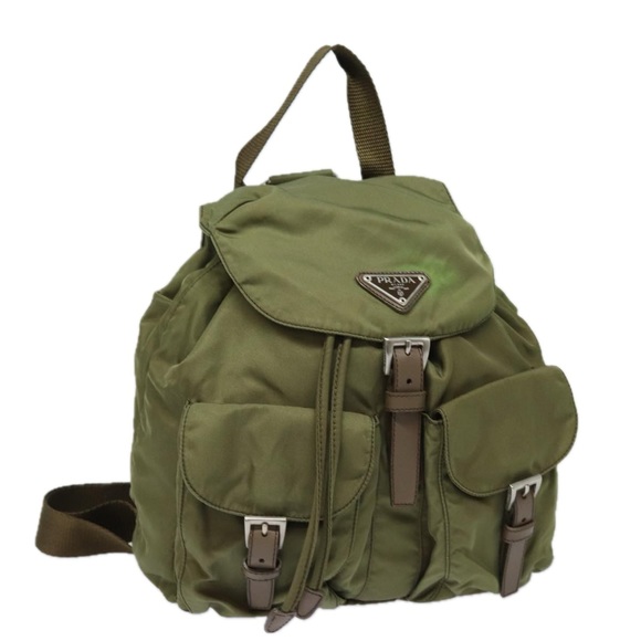 PRADA Shoulder Bag Nylon Khaki Auth 78808 - Picture 1 of 16